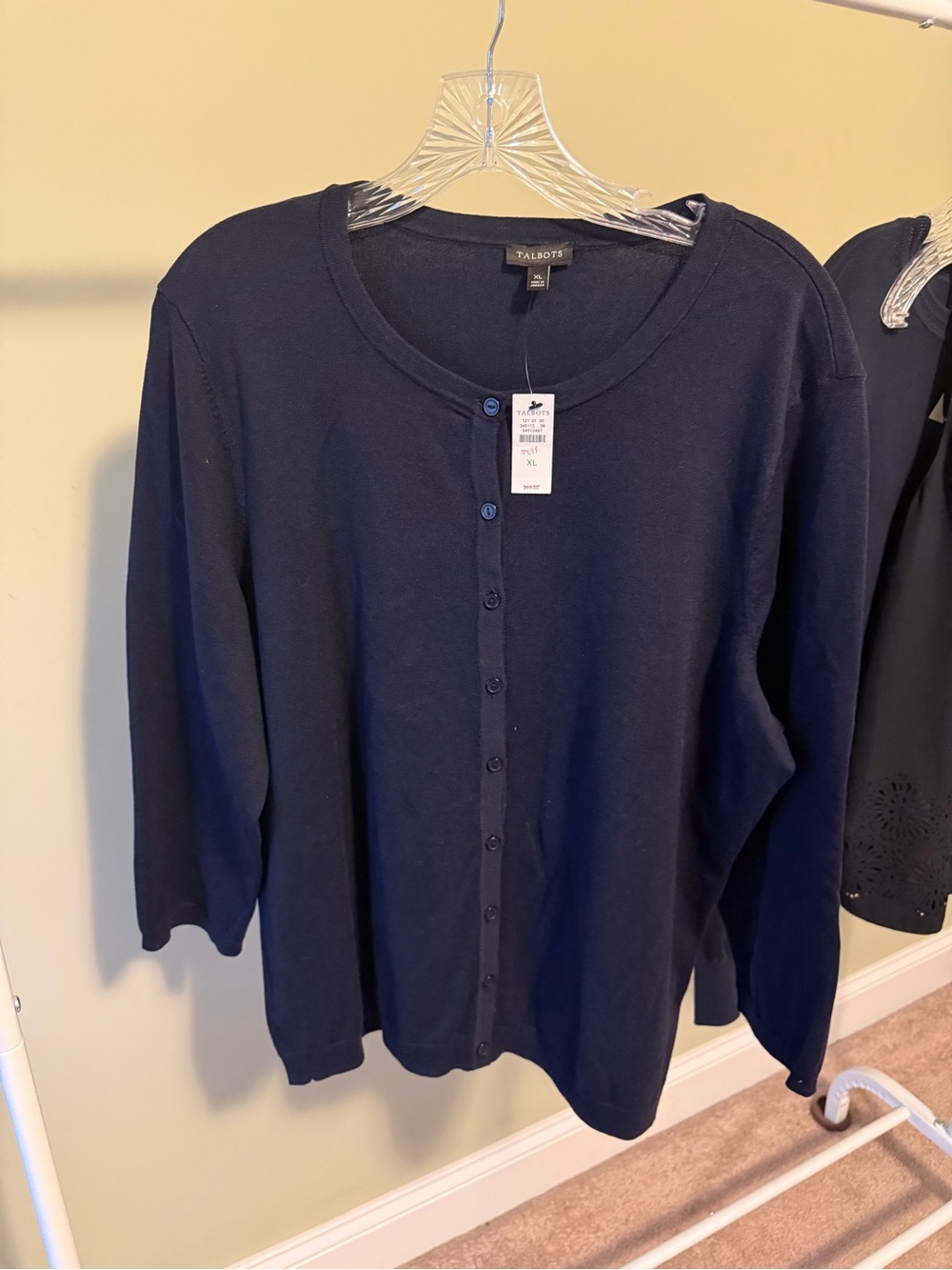 NWT Talbots Navy Button-Front Cardigan 25" L 22" P2P Sz XL